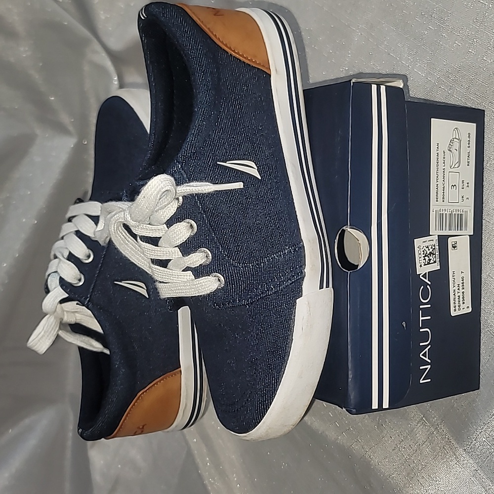 Nautica Casual denim canvas boys sneaker size 3